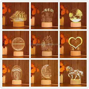 Customized Amazing 3D Visual LED Night <b>Light</b> Modern Style Color-Changing ABS Lamp with <b>Plug</b>-In Power Supply - Product Image 2