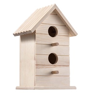 Nichoir en bois massif couleur bois naturel, avec bouton <span class=keywords><strong>de</strong></span> fixation, pour l'élevage des oiseaux, à suspendre, pour la <span class=keywords><strong>décoration</strong></span> <span class=keywords><strong>de</strong></span> <span class=keywords><strong>jardin</strong></span> - Product Image 1