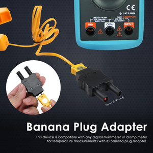 Sonda de Termopar Tipo K con Conector Banana |   -40~200 ° Sensor de Temperatura para Tuberías de HVAC, Compatible con Multímetros y Uso Industrial (OEM) - Product Image 2