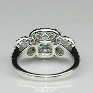 Anello di Lusso in Oro Bianco e Rame con Diamante Sintetico, Gioiello Elegante da Donna per Fidanzamento - Product Image 4