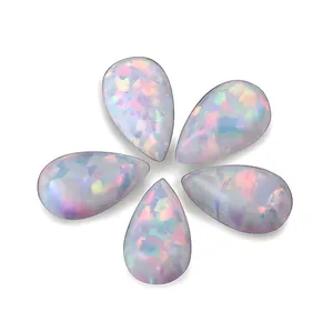 High Quality Jewelry Loose Cabochon Cut Beads Synthetic Top Fire Bello Opal OP17 Pear Shape Gemstone For Diy Accessory