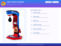 Machine d'arcade de boxe avec testeur de force LED 180x81x190 cm pour bar et centre de divertissement familial