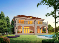Villa préfabriquée de luxe à faible coût en acier léger, plan de maison esthétique pour bureaux, appartements et hôtels – Villas préfabriquées