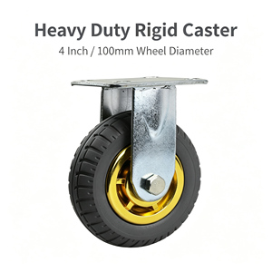 Stainless Steel Iron <b>Rubber</b> Polyurethane 4 Inch Nylon Swivel Caster Wheel Dual Lock Brake Water Resistant Heavy Duty Food Grade - Product Image 2