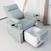 Fauteuil de soin des pieds multifonctionnel électrique moderne Horishi, une place, en cuir synthétique, pour le nail art, la beauté et la thérapie, avec fonction de relaxation
