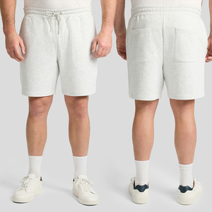 Men 100% Cotton Terry Sweat Shorts <b>Drawstring</b> Elastic Waist Casual Sport Shorts - Product Image 2