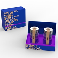 Boîtes cadeaux magnétiques de luxe personnalisées à rabat avec logo en feuille d'or pour suppléments ou deux bouteilles avec insert protecteur en EVA