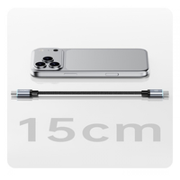 Câble de données magnétique tressé 240W, câble court pour batterie externe mobile avec câble de charge portable