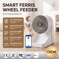 Distributeur automatique intelligent et élégant pour animaux de compagnie, étanche, durable, 3L, à gravité, avec contrôle WiFi via application, batterie rechargeable, pour chat (forme carrée)