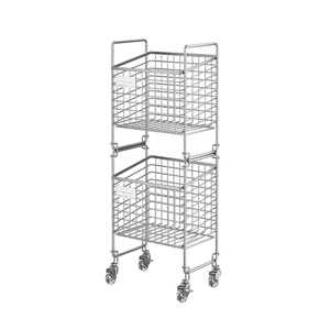 304 Stainless Steel Standing Type Kitchen Waterproof Modern Double Tier Dirty <b>Clothes</b> Basket Household Detachable Storage <b>Shelf</b> - Product Image 1