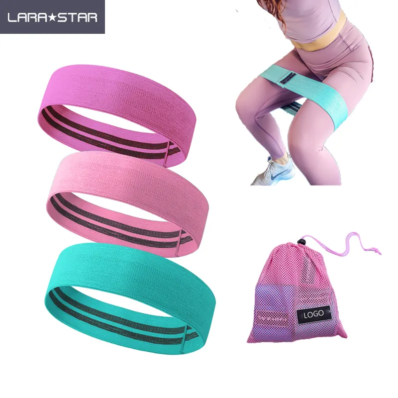 Amazon Hot Sale Resistance Bands for Legs and Butt Resistance Loop Bands Anti Slip Circle Fitness Band Elastic (Set 3)