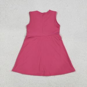 GSD3740 RTS Wholesale New Boutique Style Children's Athletic Dress Little Girl rose pink solid Set for girl No MOQ ODM - Product Image 3