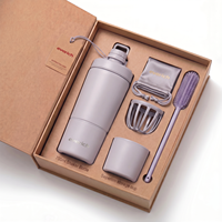Ensemble cadeau de bouteilles de shaker à protéines Everich Exercise Gym Sports à double paroi en acier inoxydable pour l'entraînement, 600 ml et 700 ml, avec fond de rangement