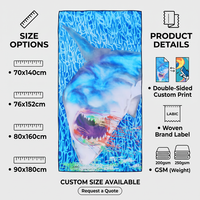 Oversized Microfiber Suede Beach Towel, 200-250GSM Sand Free Quick Dry, 100x180cm, Double-Sided Print, Travel Yoga Picnic