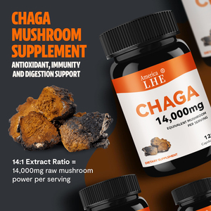 Suplemento Nutracéutico de Hongos Chaga, 14000mg, Favorece el Bienestar General, 120 Cápsulas de Hongos Chaga - Product Image 2