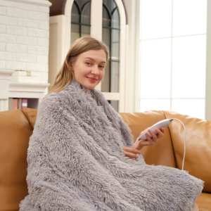 Coperta Elettrica Riscaldante di Alta Qualità in <span class=keywords><strong>Pile</strong></span> PV a Pelo Lungo, Lavabile in Lavatrice - Product Image 4