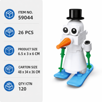 Ensemble de blocs de construction de bonhomme de neige de Noël personnalisé, jouet de construction STEM OEM, mini kit de modèle de vacances, marque privée pour enfants