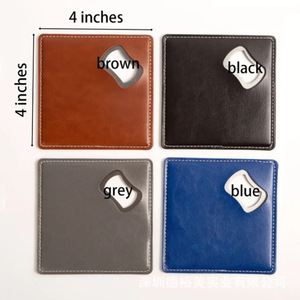 Biểu tượng tùy chỉnh đế lót ly hình dạng cá nhân trống tròn vuông Coaster tùy chỉnh mở chai với mở chai - Product Image 6