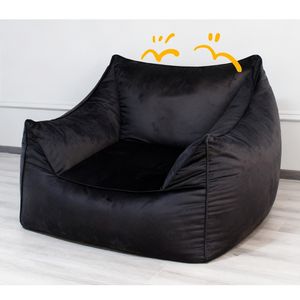 Poltrona Sacco Premium Beige per Adulti, Stile Lazy Boy, Sedia Gaming con Rivestimento in Tessuto Rimovibile, Divano Singolo Quadrato - Product Image 2