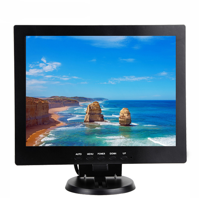 Desktop 10 Inch BNC Security CCTV Monitor 10.4 Inch Square Screen Computer Display LCD Monitor with VGA HD-MI BNC AV USB Speaker