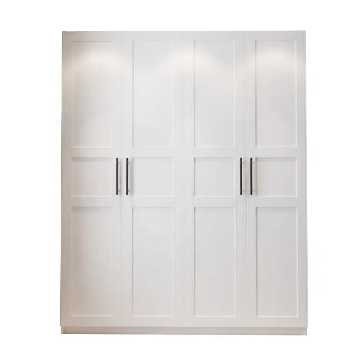 JIAMUJIA moderne einfache Stil weiße Farbe angepasst modulares Design abschließbare Schublade Schlafzimmer möbel Holz Kleider schrank mit Türen