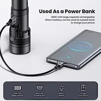Fabricant professionnel torche lumière forte zoom télescopique Led COB puissante XHP50 lampe de poche rechargeable