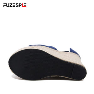 Nuova moda estiva sandali tacco alto con cinturini avvolgenti alla caviglia e spicchi in corda di canapa da 16cm espadrillas con plateau sandali con zeppa - Product Image 6