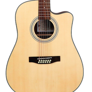 12 <b>String</b> Acoustic Guitar Spruce Plywood Walnut Back and Sides Cutaway Design Matte Musical <b>Instrument</b> - Product Image 4