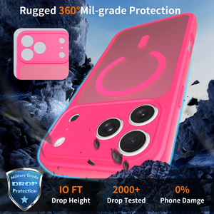 Custodia Morbida Rosa Rossa per <span class=keywords><strong>iPhone</strong></span> 18 17 16 15 14 13 Pro Max con Ricarica Wireless Magnetica, Antiurto e Protezione Lente - Product Image 6