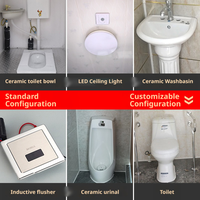 Toilettes préfabriquées publiques prêtes à l'emploi, modulaires, mobiles, en panneaux sandwich, pour les chantiers de construction