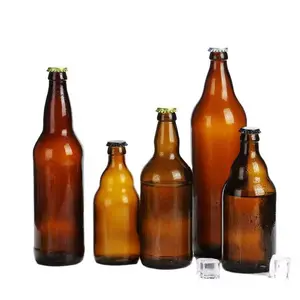 Fabricantes de botellas de cerveza de vidrio Proveedor de China Botella de vidrio Cerveza 330ml para vino jugo embalaje botella vacía transparencia
