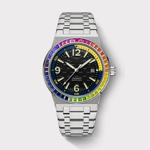 <span class=keywords><strong>VLOVE</strong></span> Reloj Mecánico Automático de Alta Gama para Hombre, Resistente al Agua, Colorido Diamante, Acero Inoxidable - Product Image 1