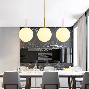 Lampada a ciondolo nordico moderno ristorante luce sospesa a soffitto bianco fantasia sfera di vetro lampada a sospensione <span class=keywords><strong>per</strong></span> camera da pranzo Hotel comodino - Product Image 2