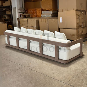 फैक्टरी कई डिजाइनों सहा आधुनिक आउटडोर सागौन सोफा सेट फर्नीचर ठोस टीक उद्यान सोफे - Product Image 4