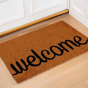 Sweethomehome1home2welcome - Felpudo rectangular minimalista con estampado para interior, antideslizante, para puerta principal, material de seda - Product Image 3