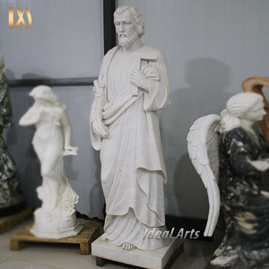 Sculpture à la main personnalisée en marbre blanc naturel Sculpture Saint <span class=keywords><strong>Pierre</strong></span> Douze Apôtres - Product Image 1