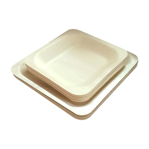 Assiette Carrée de 230 mm, 9 Pouces, Taille Personnalisable, Biodégradable, Jetable, en Bois, Compostable, pour Gâteau d'Anniversaire - Product Image 3