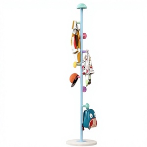 Mushroom Style Coat <b>Rack</b> Sky Blue 167cm Height Standing Storage Holder Nordic Design <b>Plastic</b> Material - Product Image 6