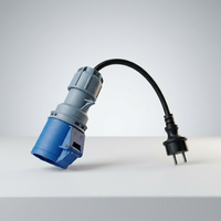 Câble adaptateur prise Schuko vers prise industrielle CEE 16A 32A 230V IP44, convertisseur Schuko mâle EU vers CEE femelle bleu