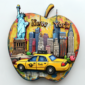Times Square NYC Magnet — 3.5x2.5 Inch Metal Fridge Magnet With Yellow Cabs & Sex And The City Billboard, New York Souvenir