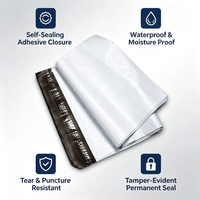 Enveloppes d'expédition noires en polyéthylène 10x13 pouces, auto-adhésives, imperméables et opaques pour l'e-commerce de vêtements de boutique