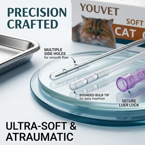 Catéter Desechable para Gatos con Abertura Lateral y Orificio Frontal de 130 mm, Catéteres de Drenaje Urológico Veterinario para Uso en Clínicas y Hospitales Veterinarios - Product Image 5