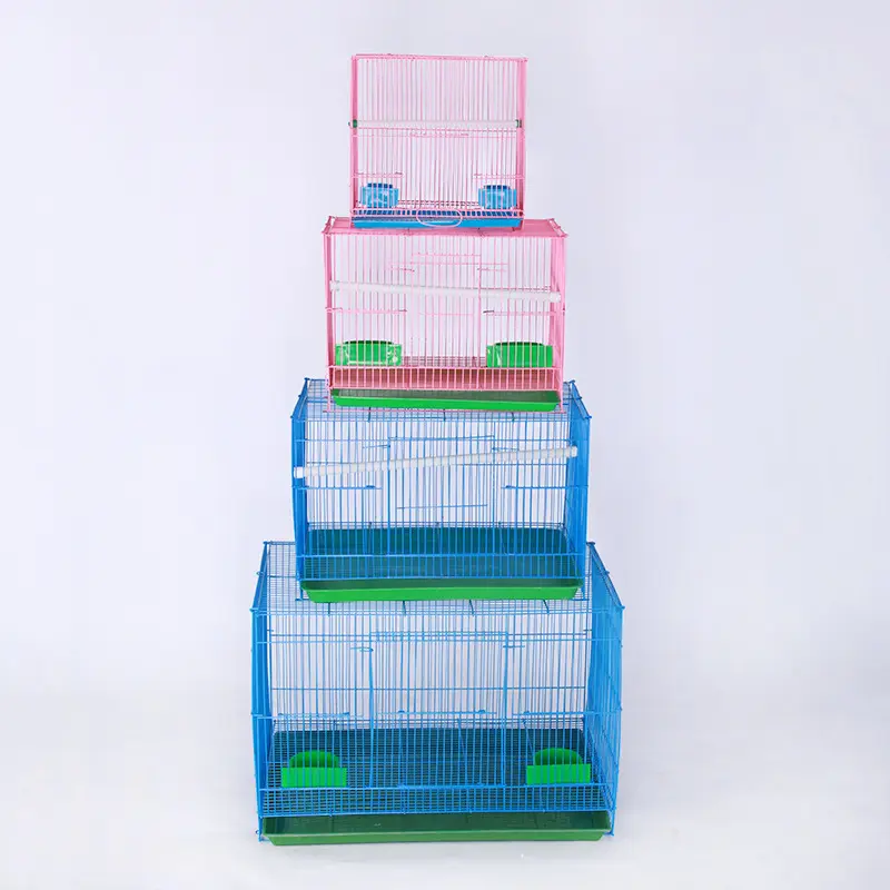 Wholesale Iron Wire Pink Blue White Bird Parrot Cage Outdoor Large Parrot Cage For Sale Pet House