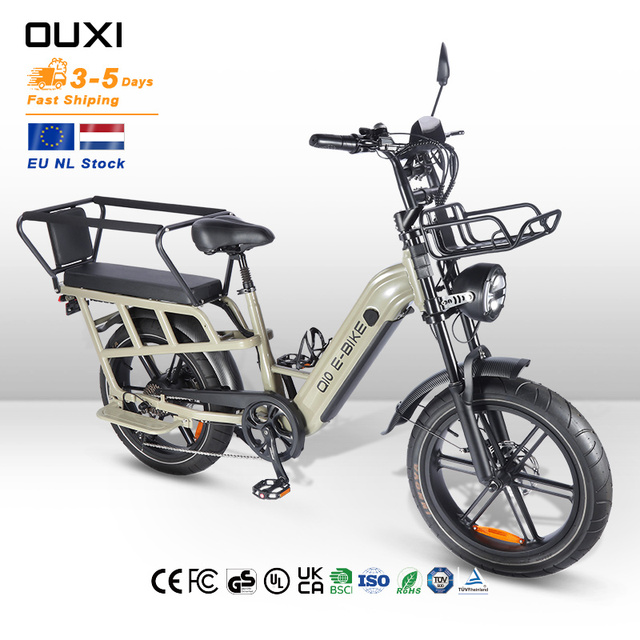 OUXI Q10 Electric Bike Cargo Bike 48V 250W Motor15AH Lithium Battery Electric Food Delivery Bicycle Eu Warehouse