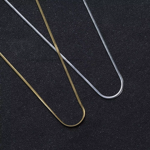 Chaîne serpent plate en acier inoxydable de 2 mm, chaîne corde à boutons, collier tendance pour homme, bijoux hip-hop avec chaîne, chaîne serpent plate - Product Image 4