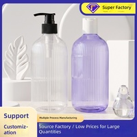 Bouteille en plastique PCR PET écologique de luxe de 500 ml avec bouchon à vis, emballage durable sans BPA pour cosmétiques et soins de la peau