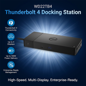 Station d'accueil WD22TB4 <span class=keywords><strong>Thunderbolt</strong></span> 4 avec prise en charge d'affichage 4K et cordon d'alimentation US/UK/EU/AU - Product Image 1