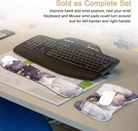 Tapis de souris ergonomique avec repose-poignets, repose-poignets confortable pour clavier, repose-poignets en mousse à mémoire de forme, ensemble de tapis de souris