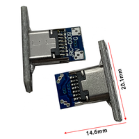 USB tipe-c Panel konektor terpasang papan uji papan PCB Jack wanita 2 Pin Port pengisian Data dasar pengisian listrik kecil