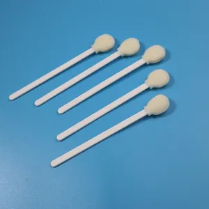 Disposable White PP Stick Big Round Head Sponge Stick Medical Foam Swab Applicator